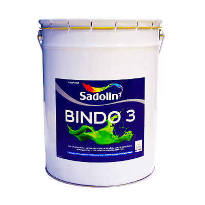 Фарба для стін та стель Sadolin Bindo 3 PROF, 20 л, білий фото