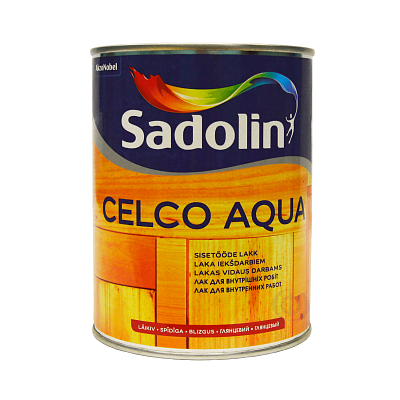 Лак для стен Sadolin Celco Aqua, 1 л, бесцветный, глянцевый фото