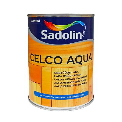 Лак для стін Sadolin Celco Aqua, 2,5 л, безбарвний, глянсовий фото