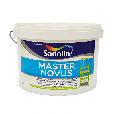 Краска швидкосохнуча Sadolin Master Novus, 2,5 л, білий, напівматова фото