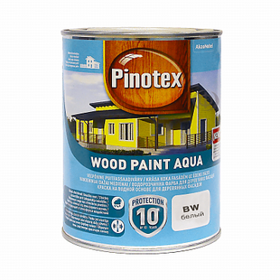 Фарба на водяній основі для дерев'яних фасадів Pinotex Wood Paint Aqua, 1 л, білий, матовий фото