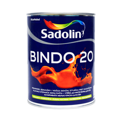 Краска полуматовая для стен и потолков Sadolin Bindo 20, 1 л, белый фото
